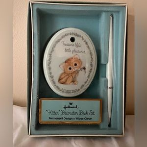 Hallmark Kitten Decorator 1975 Desk Set